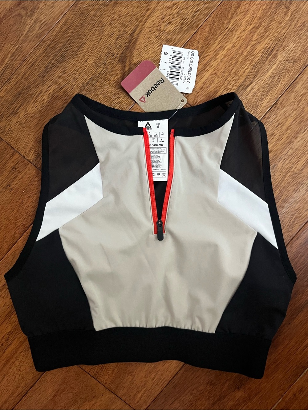 Reebok Color Block Crop Top - Size S NWT